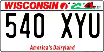 WI license plate 540XYU