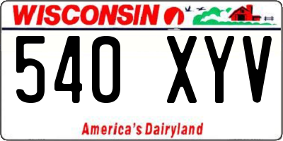 WI license plate 540XYV