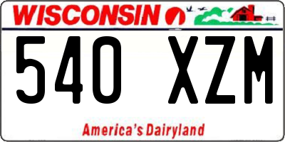 WI license plate 540XZM