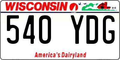 WI license plate 540YDG