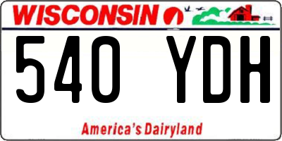 WI license plate 540YDH