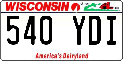 WI license plate 540YDI