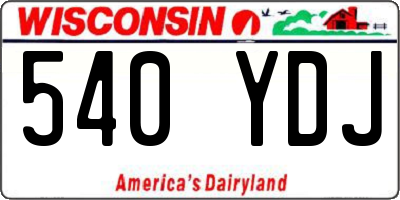 WI license plate 540YDJ