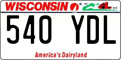 WI license plate 540YDL