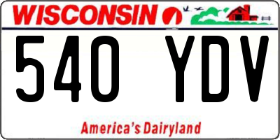 WI license plate 540YDV