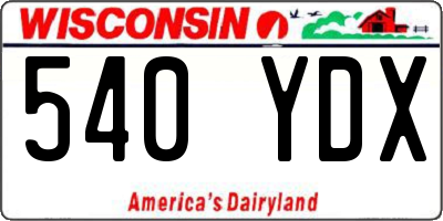 WI license plate 540YDX