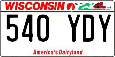 WI license plate 540YDY