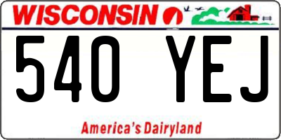 WI license plate 540YEJ