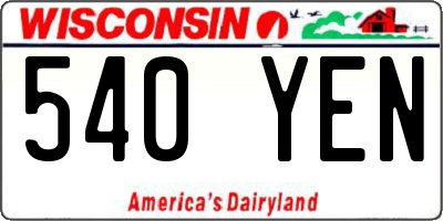 WI license plate 540YEN
