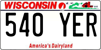 WI license plate 540YER