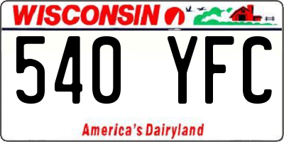WI license plate 540YFC