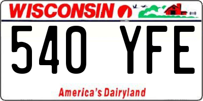 WI license plate 540YFE