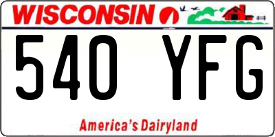 WI license plate 540YFG