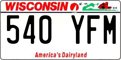 WI license plate 540YFM