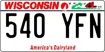 WI license plate 540YFN