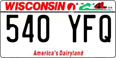 WI license plate 540YFQ