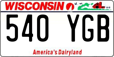 WI license plate 540YGB