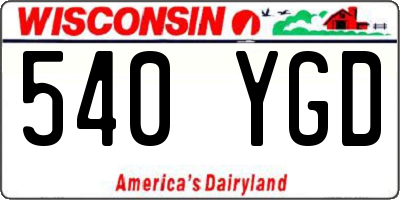 WI license plate 540YGD