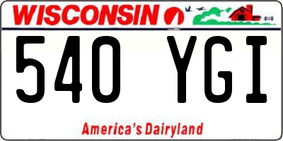 WI license plate 540YGI