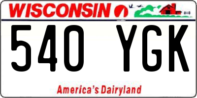 WI license plate 540YGK