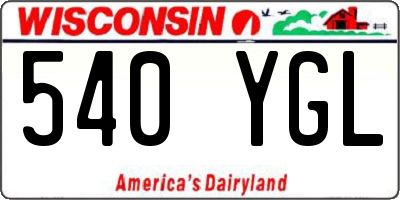 WI license plate 540YGL
