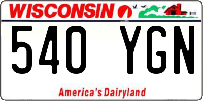 WI license plate 540YGN