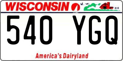 WI license plate 540YGQ