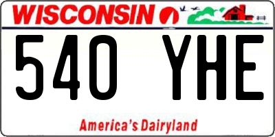 WI license plate 540YHE