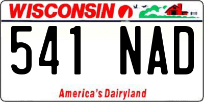 WI license plate 541NAD