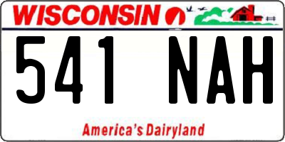 WI license plate 541NAH