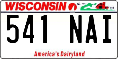 WI license plate 541NAI