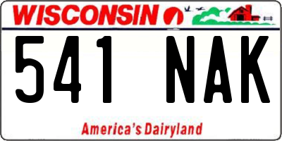 WI license plate 541NAK