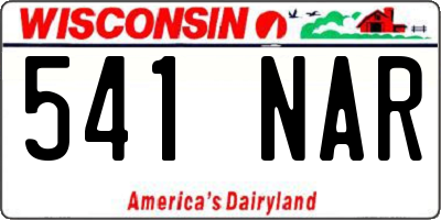 WI license plate 541NAR