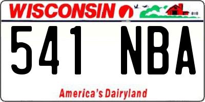 WI license plate 541NBA