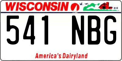 WI license plate 541NBG