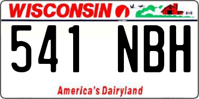 WI license plate 541NBH