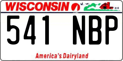WI license plate 541NBP