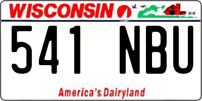 WI license plate 541NBU