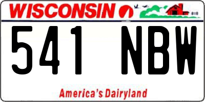 WI license plate 541NBW