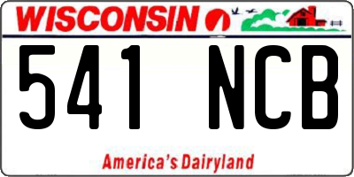 WI license plate 541NCB