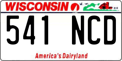 WI license plate 541NCD