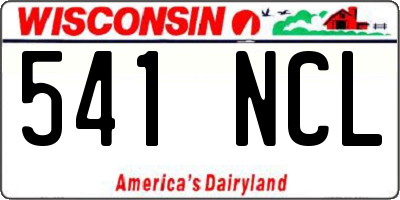 WI license plate 541NCL