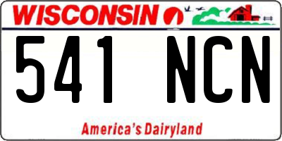 WI license plate 541NCN