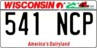 WI license plate 541NCP