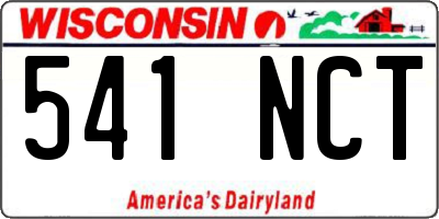 WI license plate 541NCT