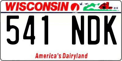 WI license plate 541NDK