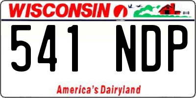 WI license plate 541NDP
