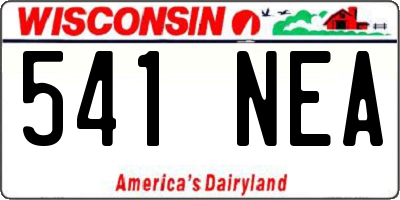 WI license plate 541NEA