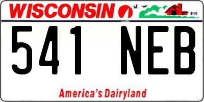WI license plate 541NEB