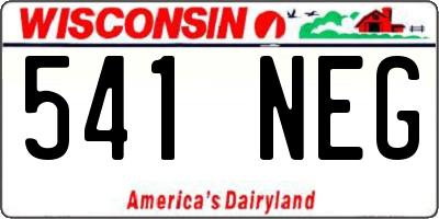WI license plate 541NEG